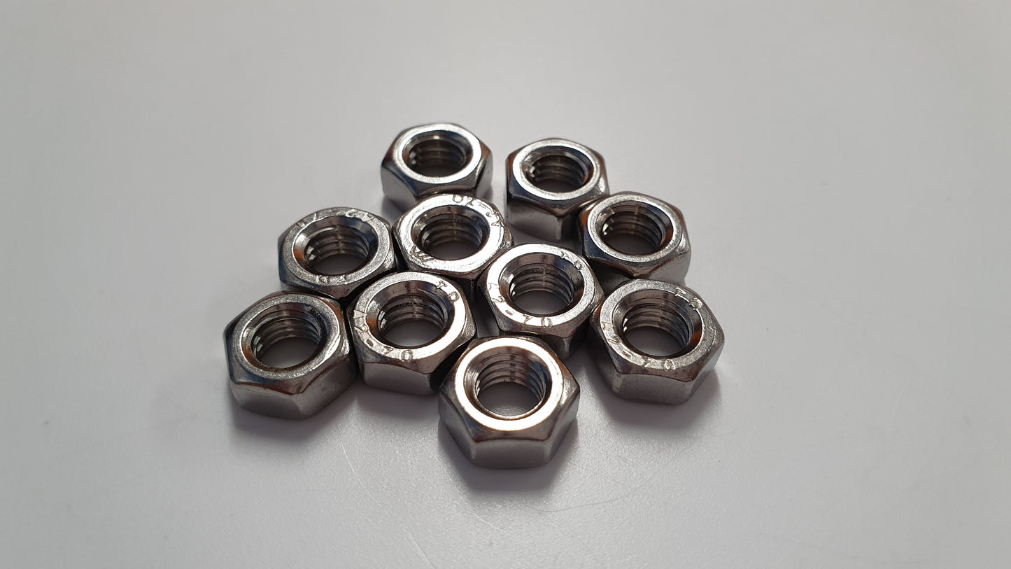 M6 Hexagonal Full Nuts