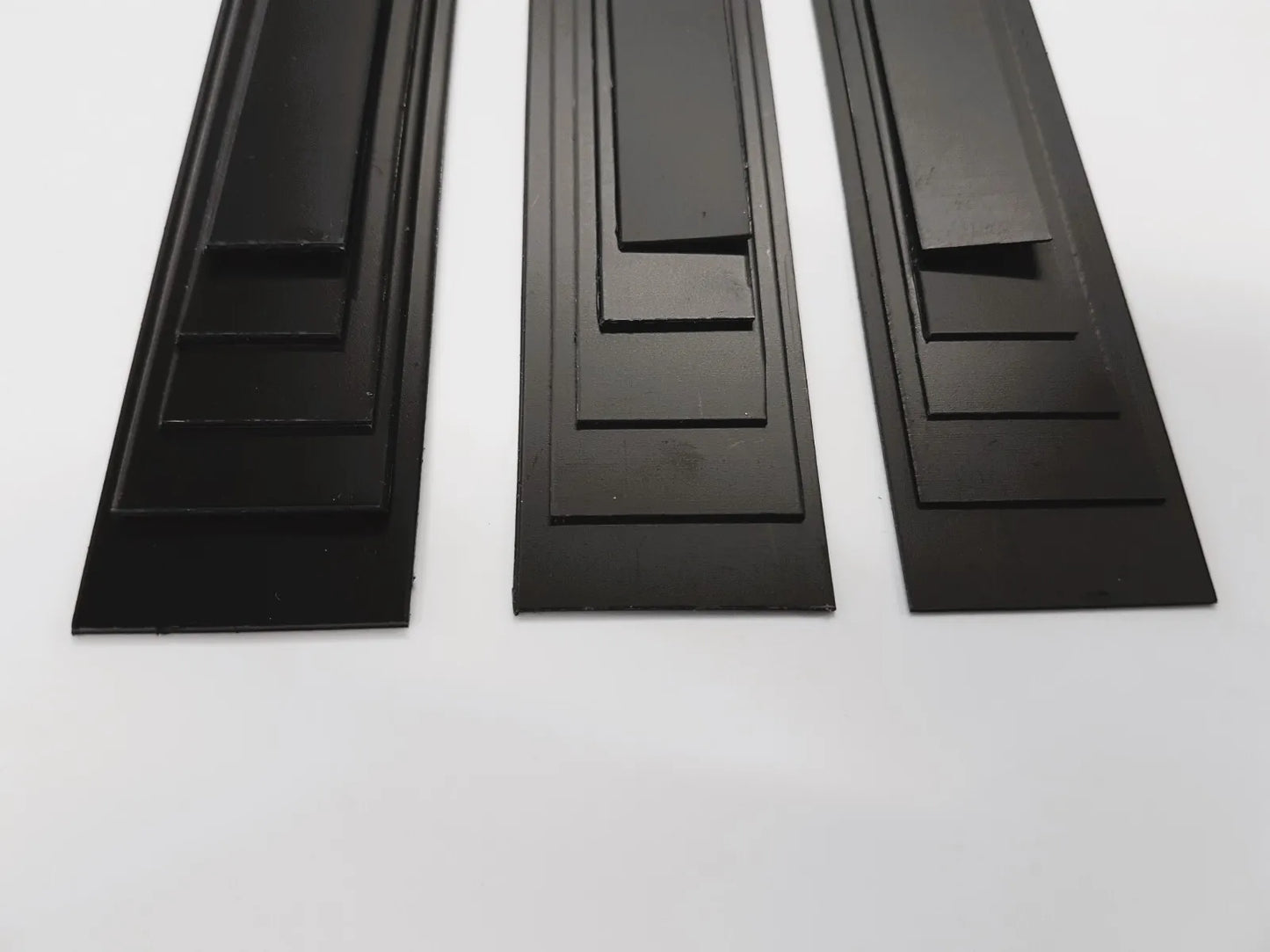 Plasticard HIPS Strip(s) Black Matt/Matt 300mm