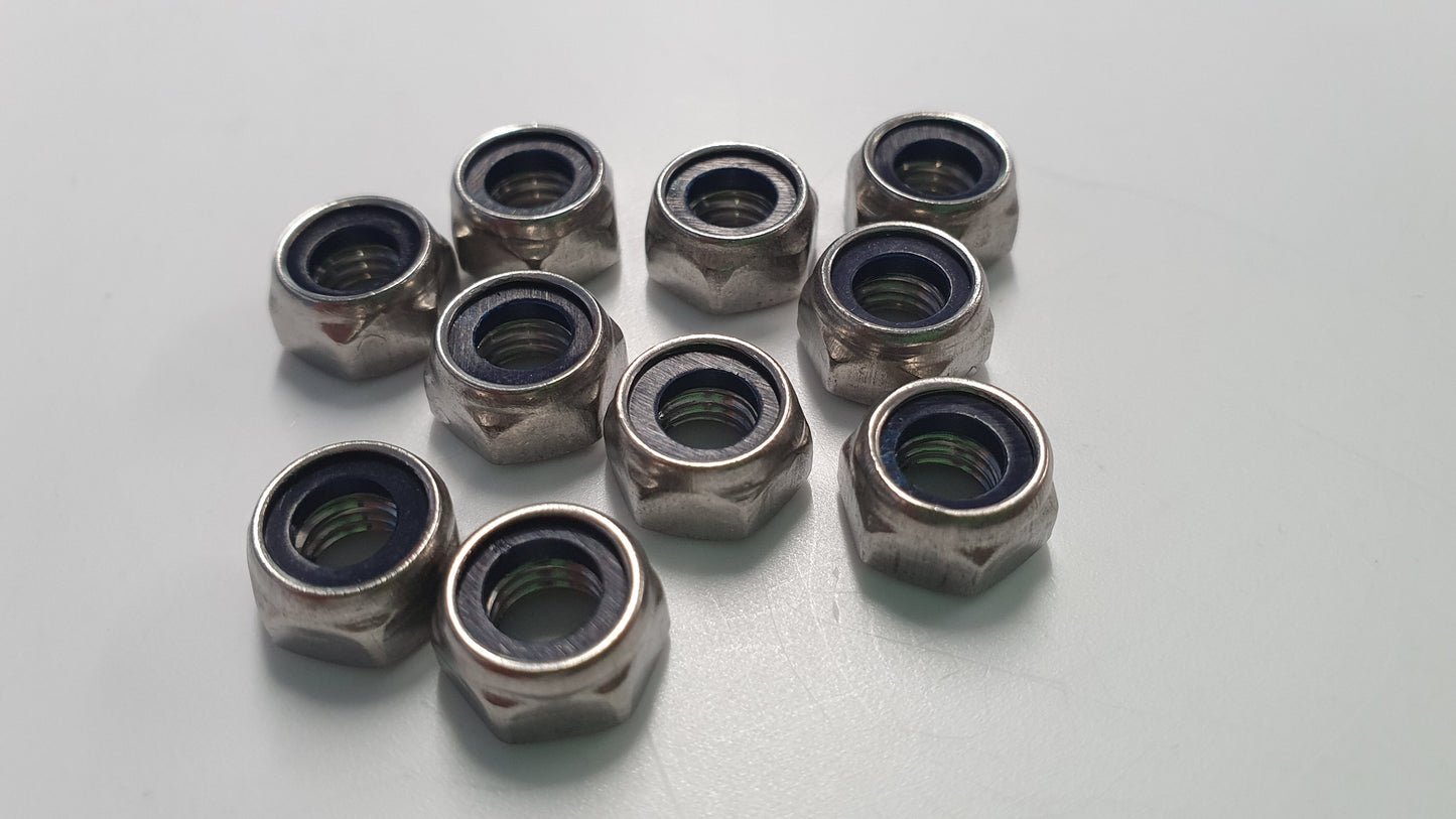 M6 Nylon Lock Nuts (Nyloc)