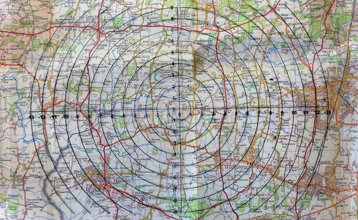 Target Grid Scale Bullseye Target Grid Clear Plastic A4 Sheet - 10mm Radius Divisi