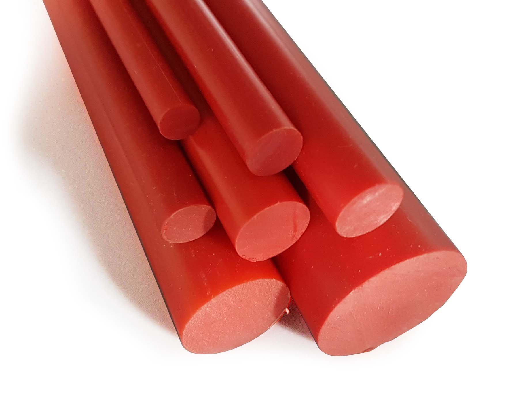 PVC Plastic Round Bar Rod Red.