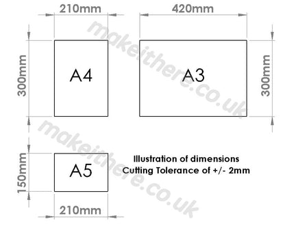 Paper Sizes A5 to A3 Make it here